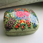 Paper Mache Gift Box - Grey (Yellow flowers)