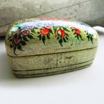 Paper Mache Gift Box - Grey (Yellow flowers)