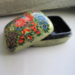 Paper Mache Gift Box - Grey (Yellow flowers)