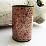 Paper Mache Pen Stand - Grey (Gold and purple flowers)