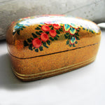 Paper Mache Gift Box - Gold (Red, Blue, Yellow, Grey flowers)