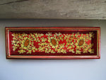 Paper Mache Tray - Red (Yellow and Golden flowers)