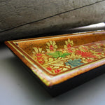 Paper Mache Tray - Golden (Yellow and Green flowers)