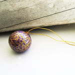 Paper Mache Ball - Purple (Golden flowers)