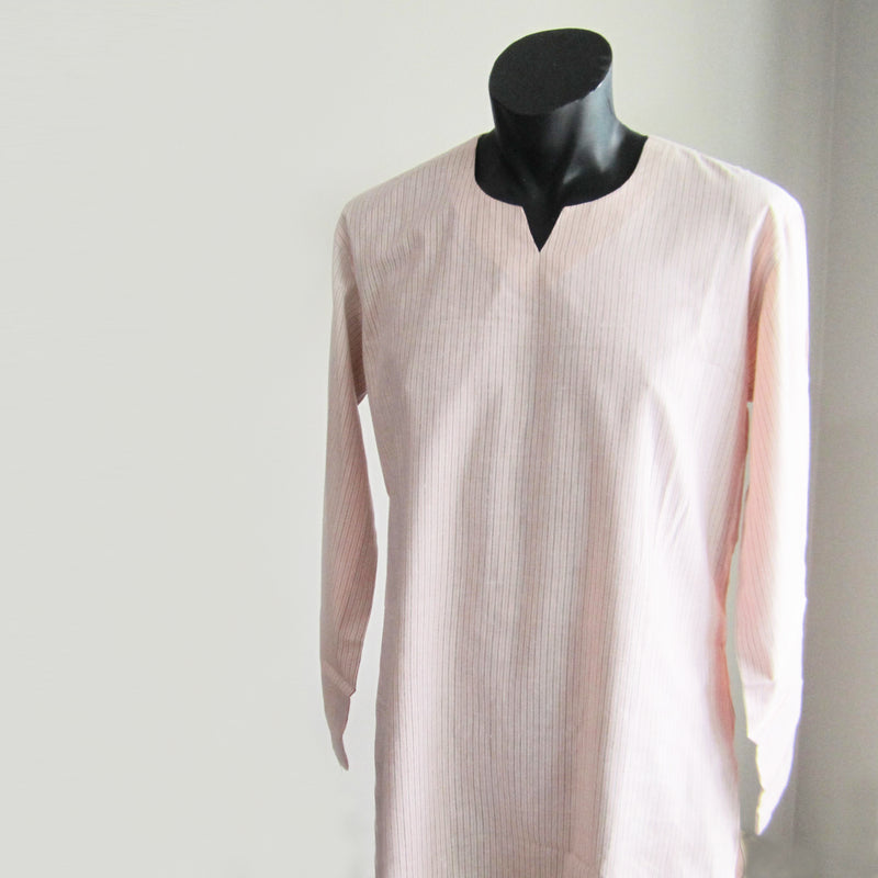 Pink stripe full sleeve 100% cotton summer shirts