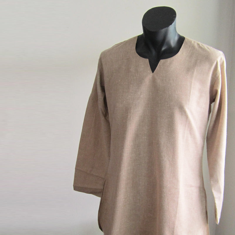 Beige full sleeve 100% cotton summer shirts