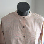 Peach and Grey Stripes 3/4th Sleeve With Pocket 100% Cotton Summer Shirts