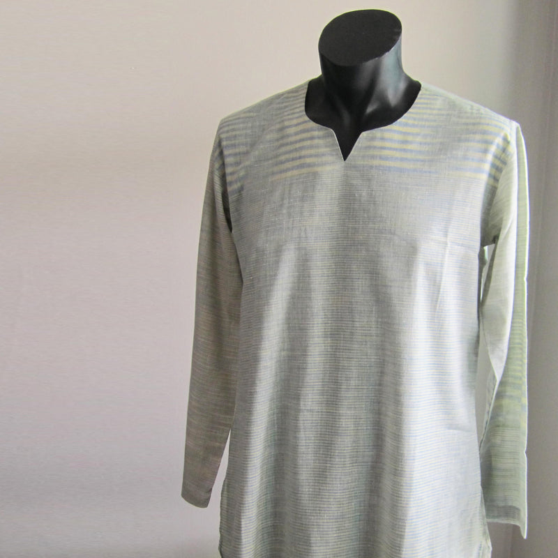 Green and Yellow pattern full sleeve 100% cotton summer shirts