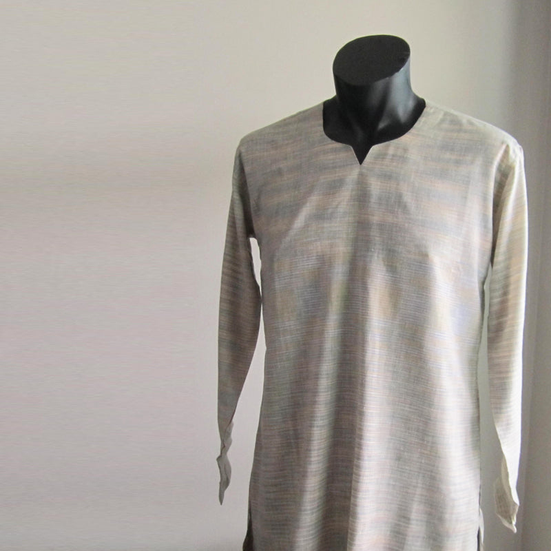 Peach and Green Pattern Full Sleeve 100% Cotton Summer Shirts