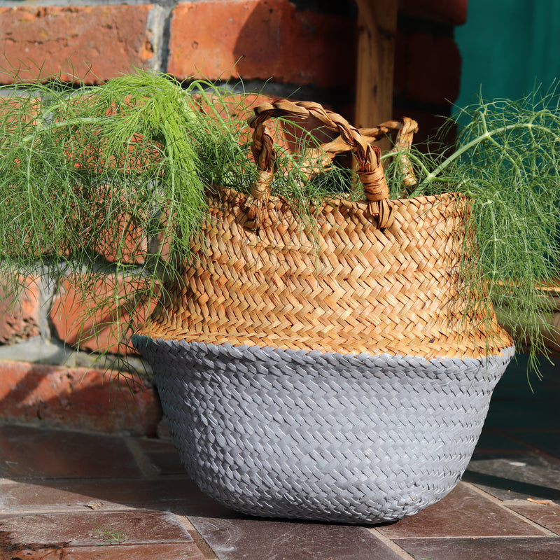 Seagrass Straw Baskets - GREY