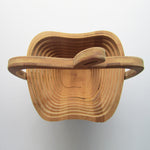 Apple Cut Extendable Bamboo Fruit Basket