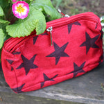 Jute Double zip (small) Pouch - RdBlk Star