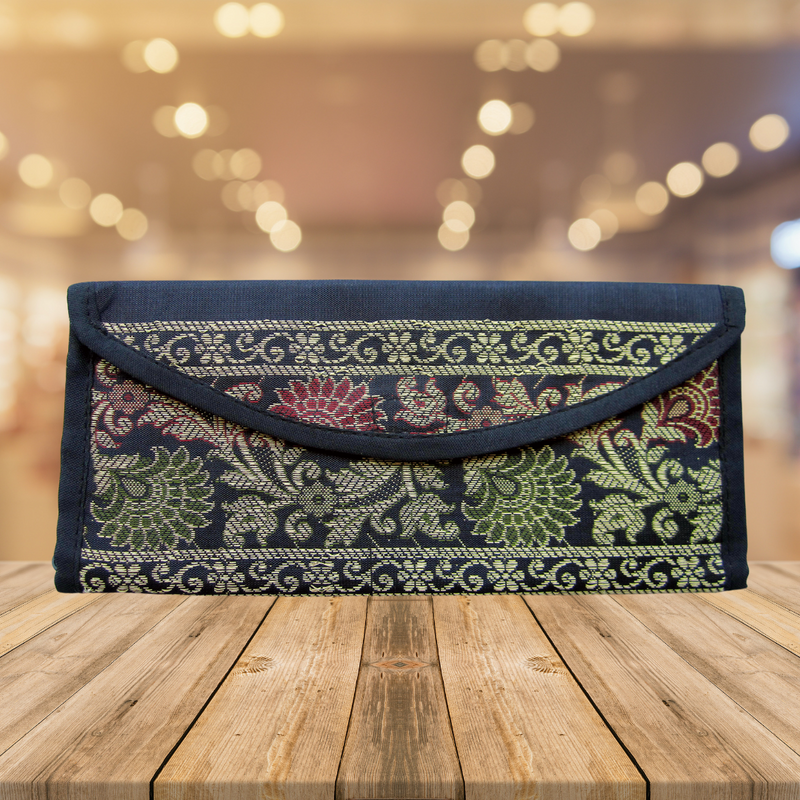 Ethnic Wallet - Black & Golden embroidery