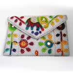 Embroidered Ethnic Boho Shoulder Crossbody Bag - White