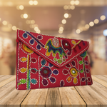 Embroidered Ethnic Boho Shoulder Crossbody Bag - Red