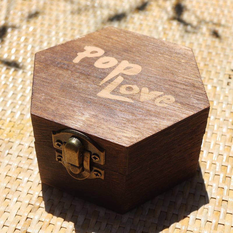 Hexagon Dark Rosewood Pop Love Wooden Gift Box