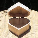 Heart Shaped Cedar Finish Wooden Gift Box - Large