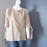 Women Cotton Brown Stripes Top