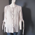 Women Cotton Black and White Striped Top