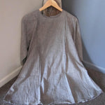 Women Cotton Dark Grey Integrated Stripes With Back Buttons Top
