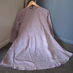Women Cotton Purple Integrated Long Plated Stripes Top