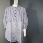 Women Cotton Blue Integrated Stripes WIth Central Band Top