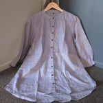 Women Cotton Blue Integrated Stripes WIth Central Band Top
