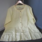 Women Cotton Yellow Striped Top